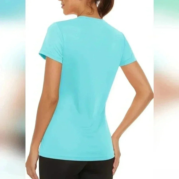 Short Sleeve SPF 50+ Sun Protection Quick Dry Women's Shirt Light Blue XL (EUC) - Picture 5 of 13